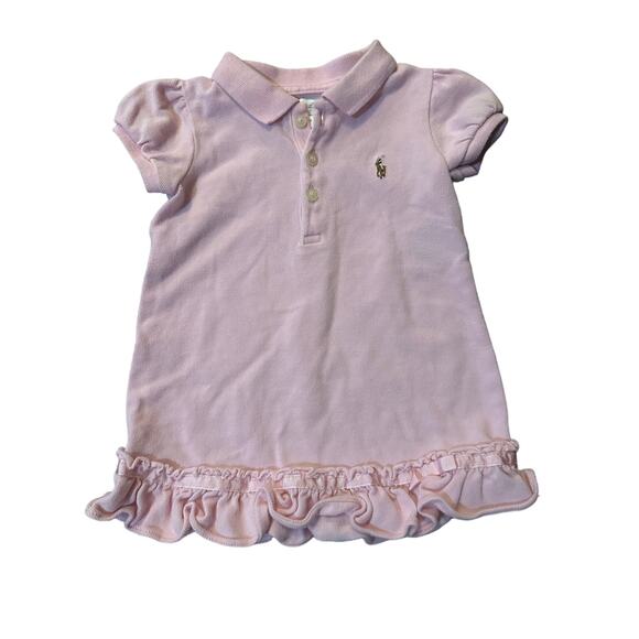 Ralph Lauren pink ruffle polo dress size 9m pink - Picture 1 of 3
